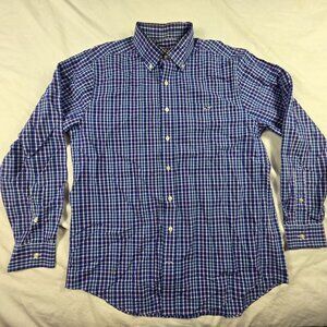 Vineyard Vines Slim Fit Tucker Shirt Mens Size Large Blue White Plaid Casual